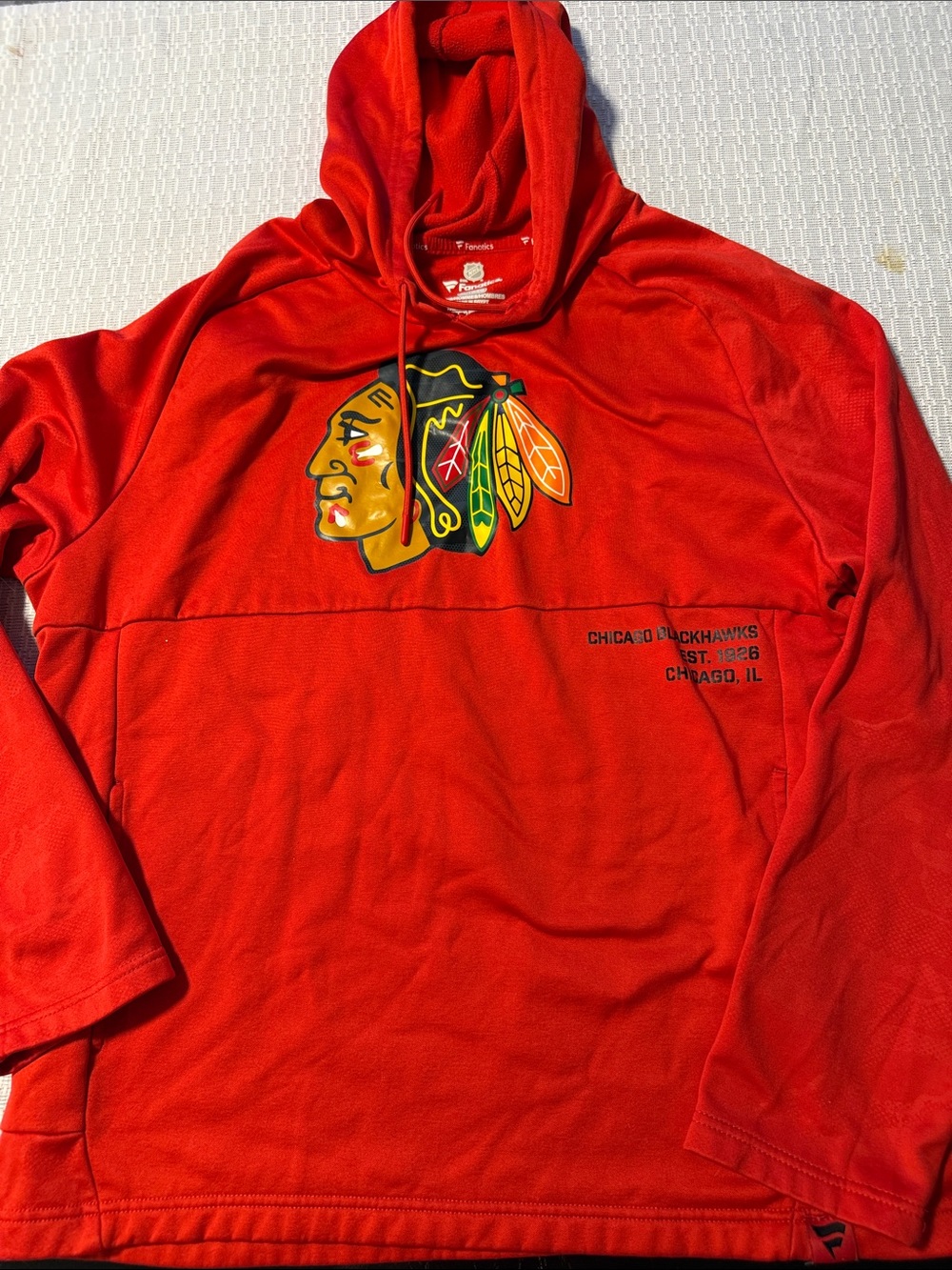 Fanatics Red Chicago Blackhawks Crewneck Pullover